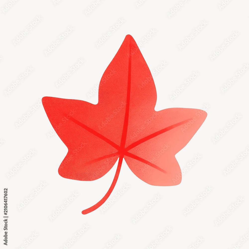 Obraz premium Vibrant red maple leaf illustration.