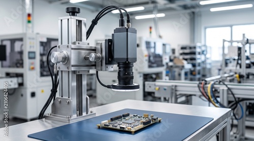 Industrial AI vision inspection camera. Automated quality control system for electronics.