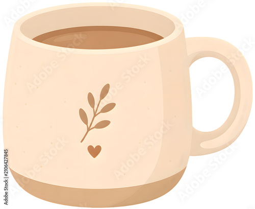 Cozy Mug with Hot Drink Isolated on Transparent Background