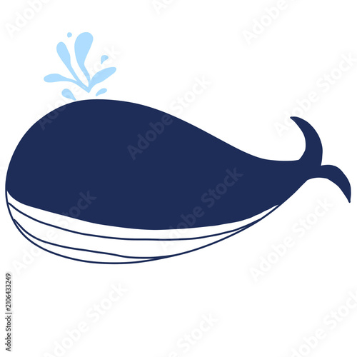 whale illustration cute