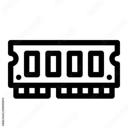 Computer RAM Memory Stick Line Icon