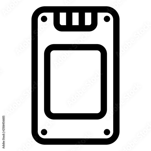 Solid State Drive Storage Line Icon