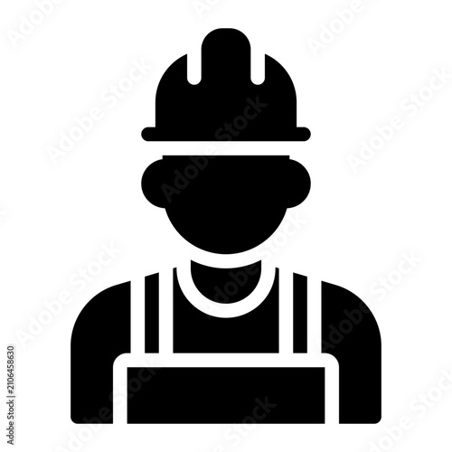 construction worker glyph icon