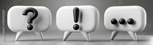 Speech Bubble Icons: A row ...