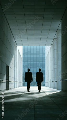 Two businessmen walking in ...