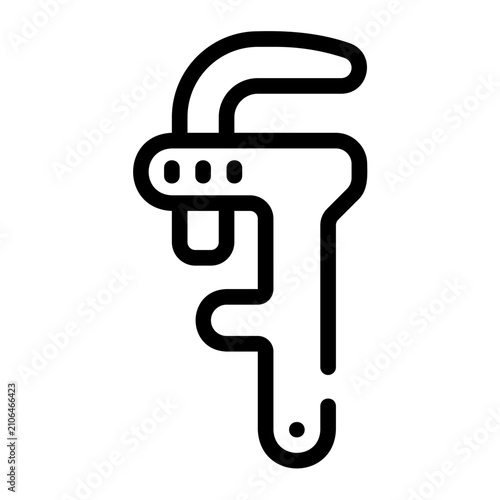 pipe wrench line icon