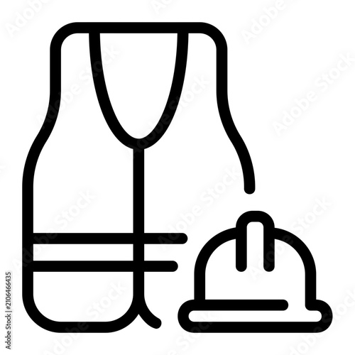 safety at work line icon