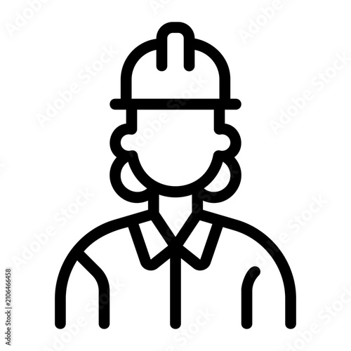worker line icon