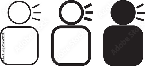 Fotografía Set of 3 human speaking icons in thin line bold outline and solid styles