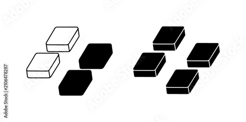 Bild auf Leinwand Black and White Blocks, Contrast, Comparison, Data Blocks, Abstract Shapes, Grap