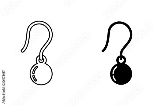 Konstfotografi Simple Ball Drop Earrings, Minimalist Jewelry Icons, Black and White Fashion Acc