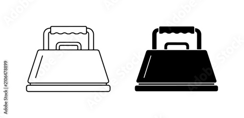 Принти на полотні Vintage Iron Icon, Retro Clothes Press Symbol, Laundry Appliance Vector