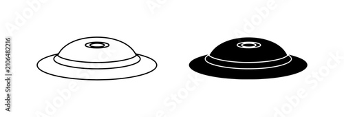 Canvastavla Pith Helmet Icons, Safari Hat Vector Graphics, Explorer Headwear Symbols, Travel