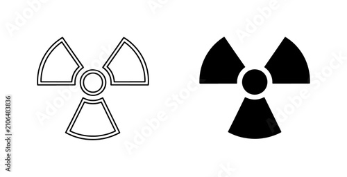 Obraz na plátně Radiation Symbol Icons, Radioactive Hazard Warning Sign, Nuclear Energy Danger A