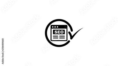 Search engine optimization icon animation for website ranking and digital marketing growth.