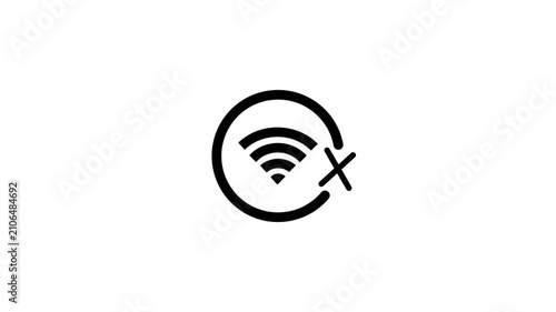 Wifi connection error icon graphic animation no signal symbol digital technology concept.