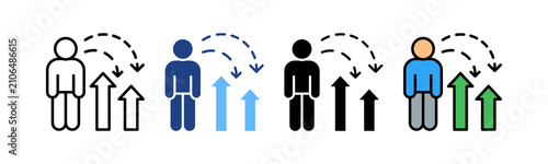 Tableau sur toile Incremental Change multiple icon