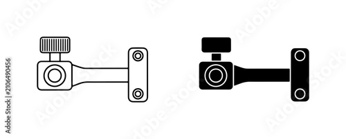 Window Latch Hardware, Metal Fastener, Security Lock Mechanism, Vector Icons