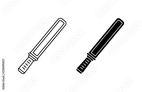 Security Scanner Wand Icons, Metal Detector Stick Vector Graphics, Safety Inspection Tools