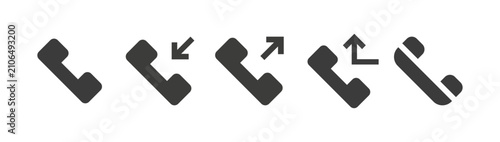 фотографія Phone call status icon set, incoming outgoing missed and blocked calls vector sy
