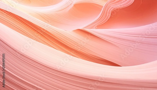 Smooth, curved canyon walls in shades of peach, pink, and cream, catching sunlight