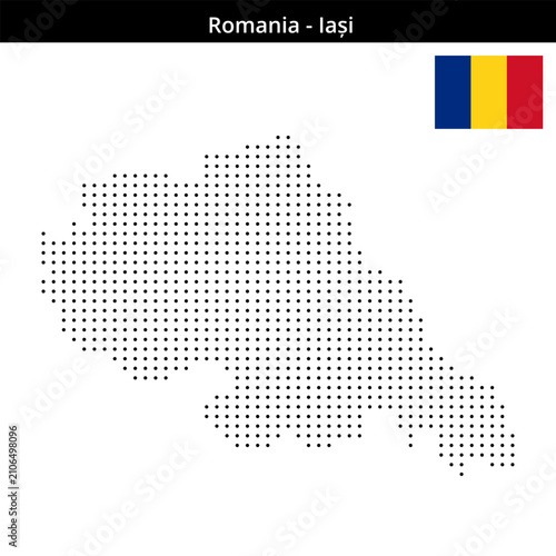 Fotografie Map of Romania region Iași in small size dots
