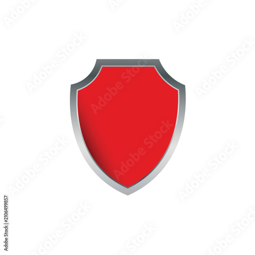 Foto red shield isolated on white