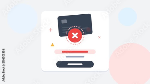Payment Failed Credit Card Transaction Error Concept Isolated On White Background