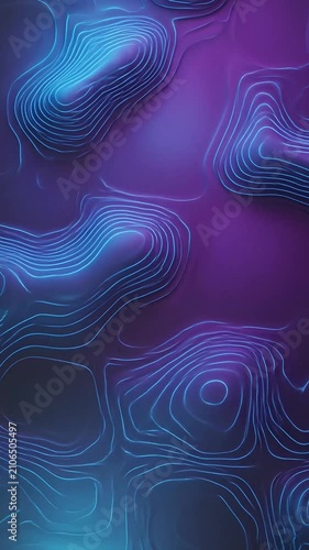 Dynamic Abstract Light Pattern Sequence with Neon-inspired Topography and Fluid Motion Effects