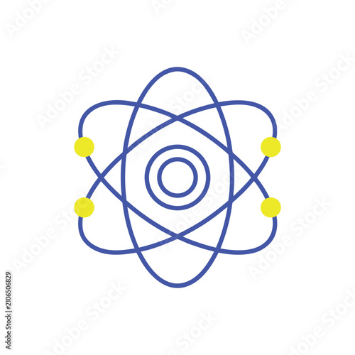 Modern Atom Science Flat Vector Icon, Physics and Chemistry Symbol