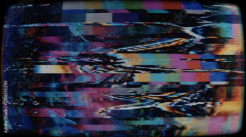Abstract CRT Screen Distortion with Retro Analog Glitch Texture