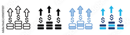 Prosperity icon set multiple style collection
