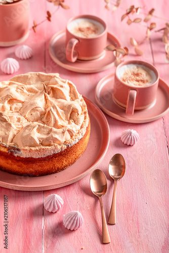 Tasty and fresh meringue ch...