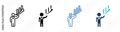 Growth icon set multiple style collection