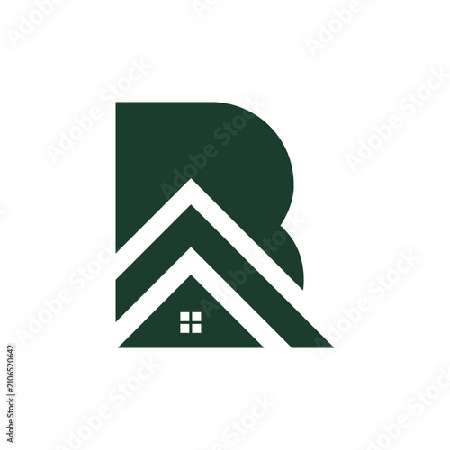 Modern Letter R Real Estate and Housing Logo Design