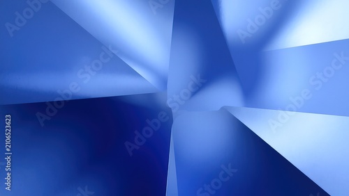 Abstract Blue Geometric Background with Soft Light and Shadows