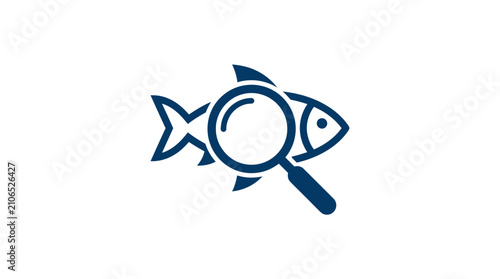 Foto Magnifying glass in a fish.