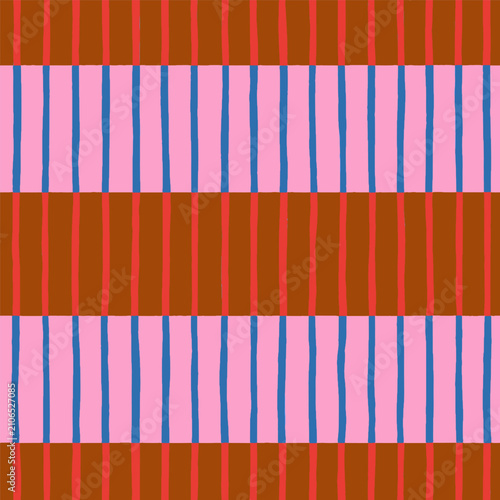 Striped seamless pattern with alternating horizontal and vertical bands, line...