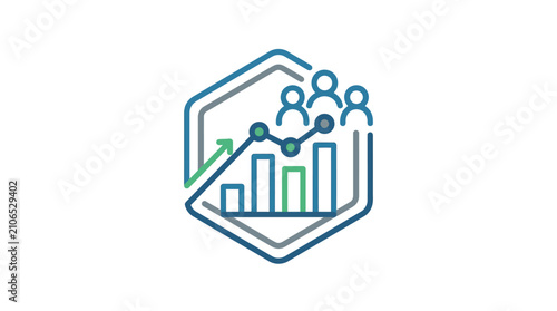 Business growth analytics and audience demographic icon