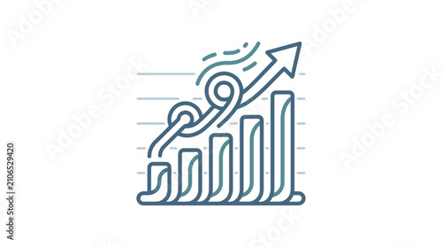 Business growth chart with rising arrow