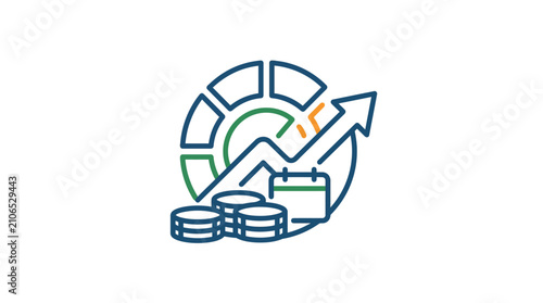 Business financial growth and investment planning icon