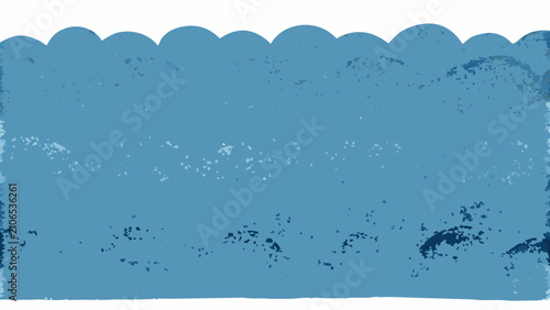 Принти на полотні Blue watercolor ocean waves with a scalloped edge and a transparent background a