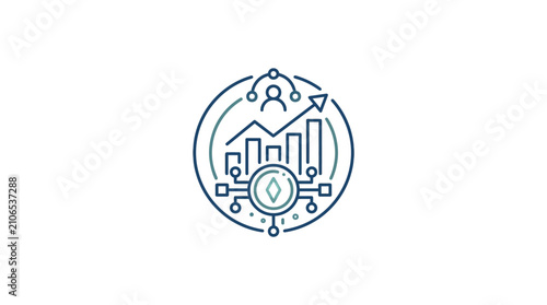 Business growth and performance data analytics icon