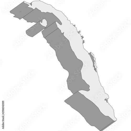 Foto 3D map dimension - continent North America country Cuba