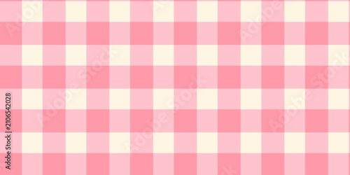 Seamless pink gingham check pattern. Classic pink plaid pattern background. For picnic tablecloth, fabric print, and graphic design.