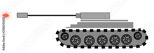 фотографія Tank Firing a Projectile with Glowing Effect military