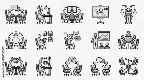 Konstfotografi Illustrated Scenarios of Virtual Team Meetings.
