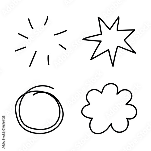 Hand-drawn abstract shapes collection vector elements