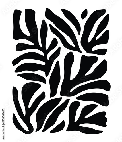 abstract silhouette of black nature objects