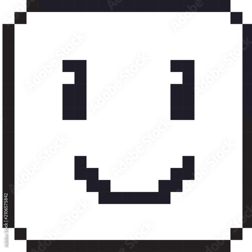 smile emoji pixel art icon